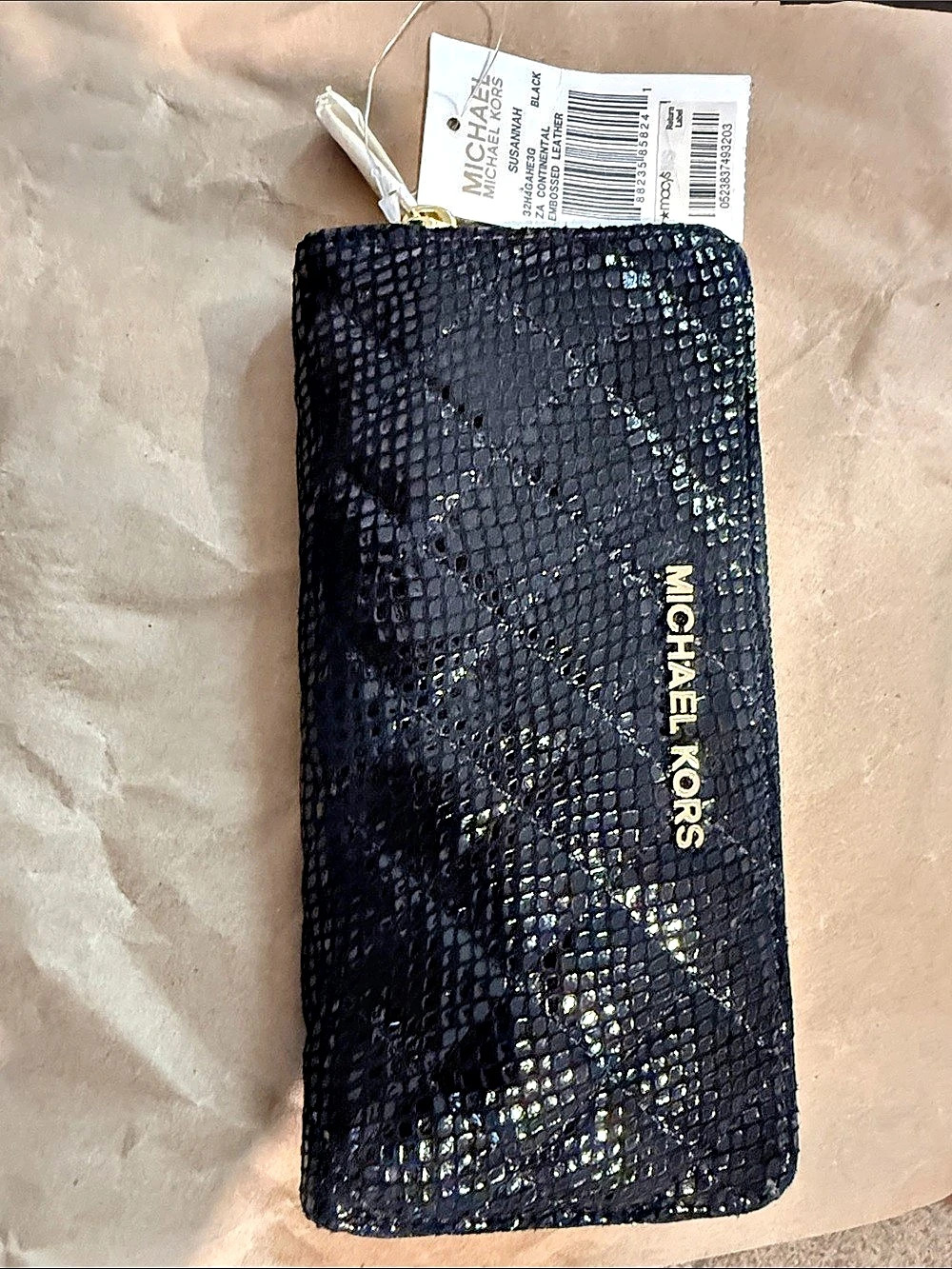 Michael Kors Susannah Black Leather Wallet NWT
